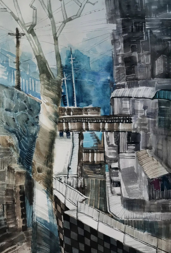 蒲小芸家庭 《华一路的巷子》 76×53cm
