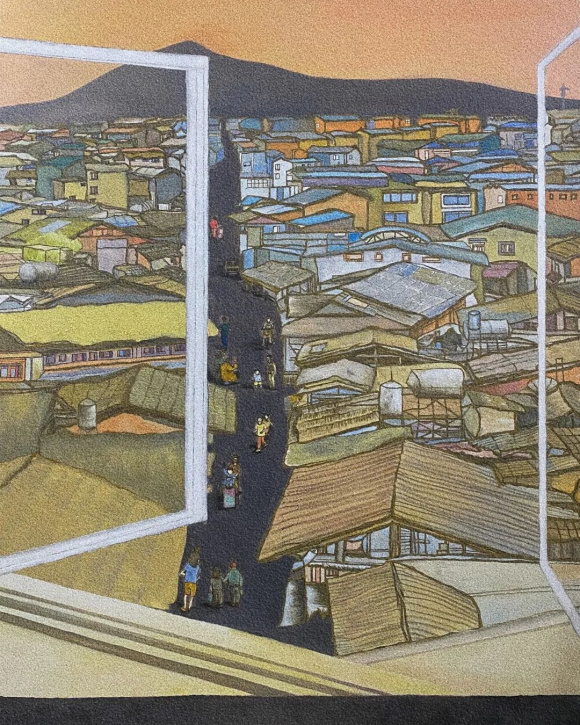 孙星星家庭 《窗境—家园系列之一》 110×140cm