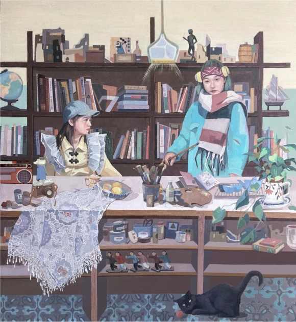 王建蕊家庭 《我的精神家园》 120×130cm