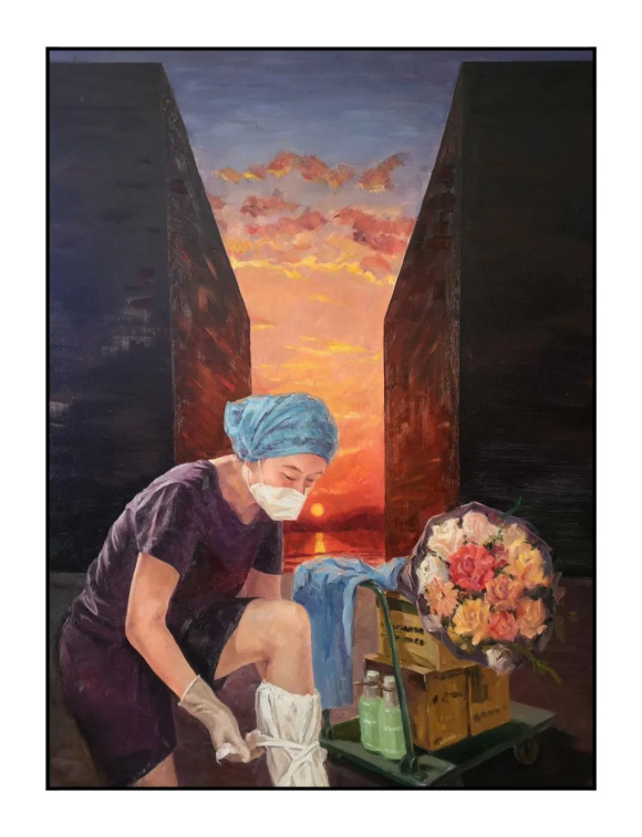 李挺家庭 《黎明——妈妈回家》 90×120cm