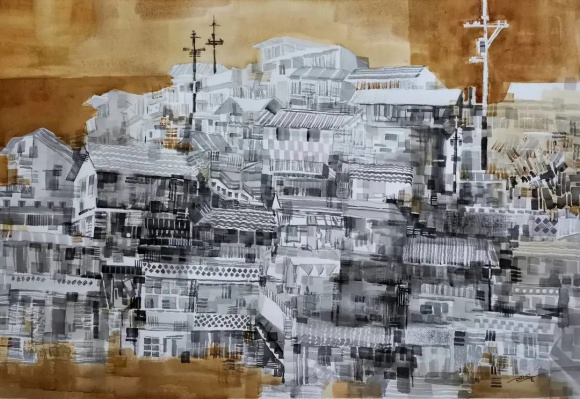 蒲小芸家庭 《母城记忆-临江门》 76×56cm